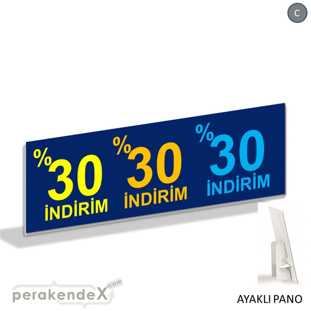 yüzde 30 indirim AYAKLI REKLAM BANNER -dikdörtgen,tek yön baskı