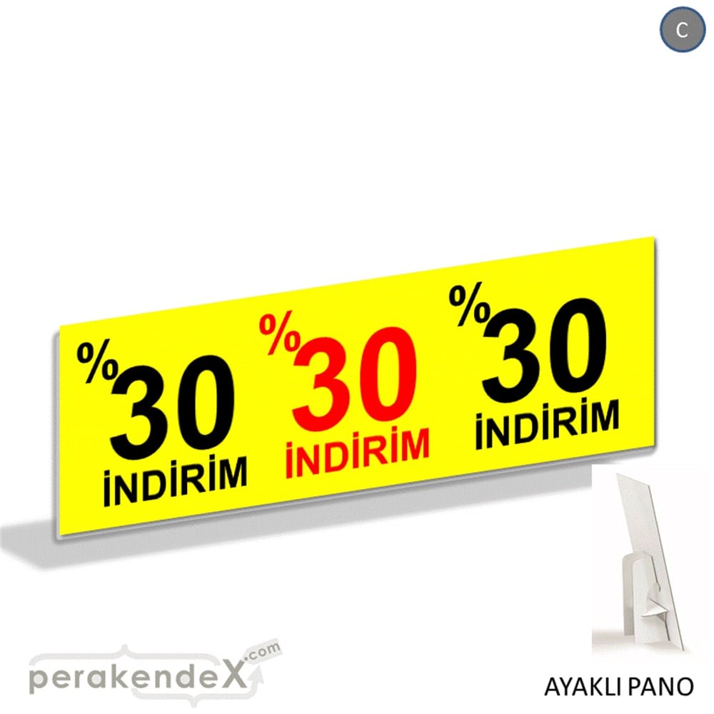 yüzde 30 indirim AYAKLI REKLAM BANNER -dikdörtgen,tek yön baskı