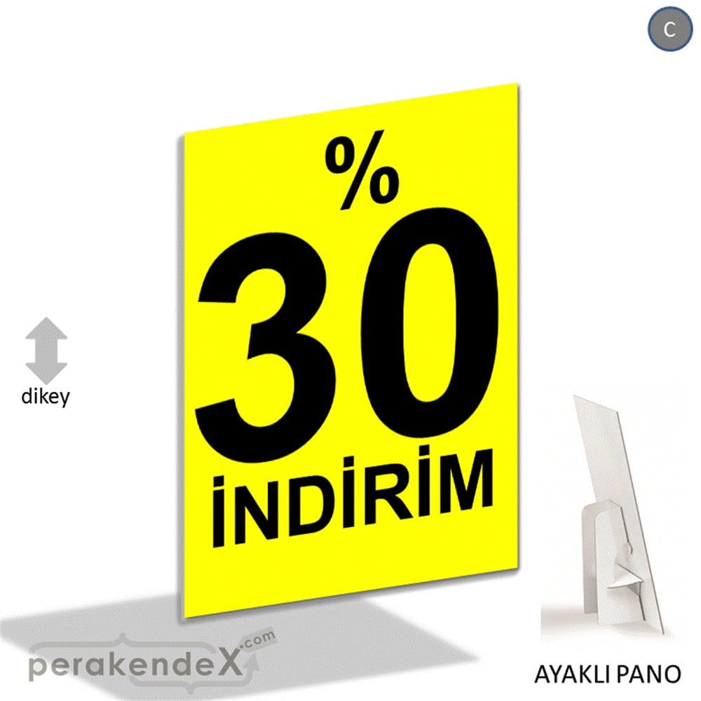 yüzde 30 indirim AYAKLI REKLAM PANOSU -dikdörtgen,tek yön baskı