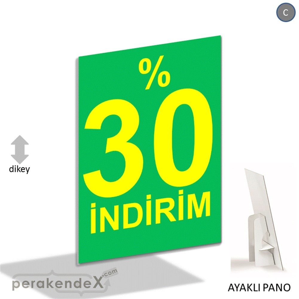 yüzde 30 indirim AYAKLI REKLAM PANOSU -dikdörtgen,tek yön baskı
