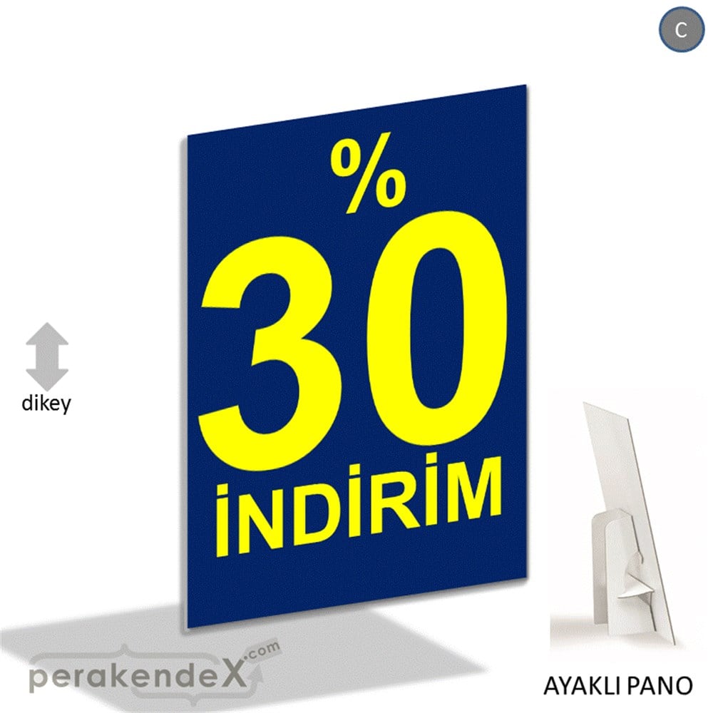 yüzde 30 indirim AYAKLI REKLAM PANOSU -dikdörtgen,tek yön baskı
