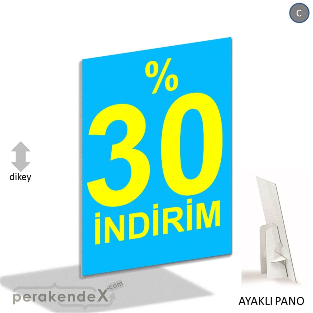 yüzde 30 indirim AYAKLI REKLAM PANOSU -dikdörtgen,tek yön baskı