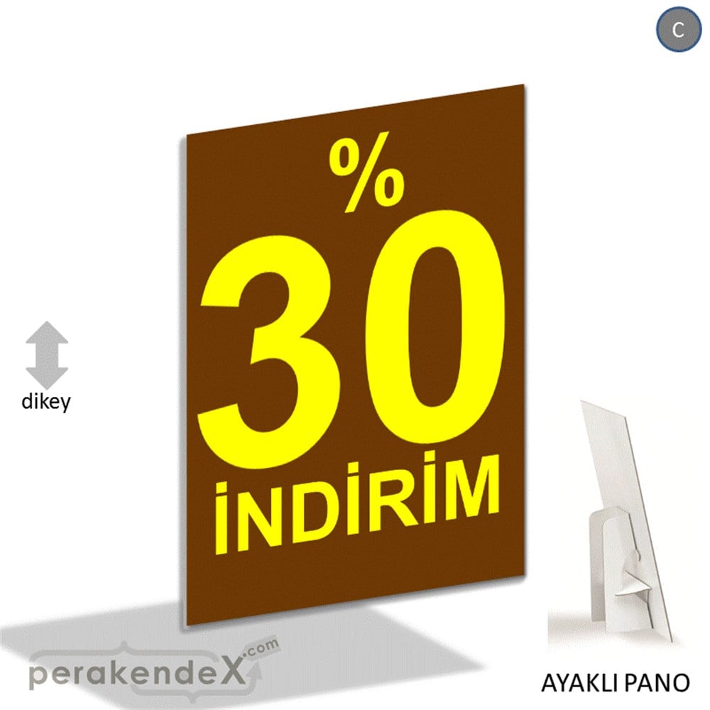 yüzde 30 indirim AYAKLI REKLAM PANOSU -dikdörtgen,tek yön baskı