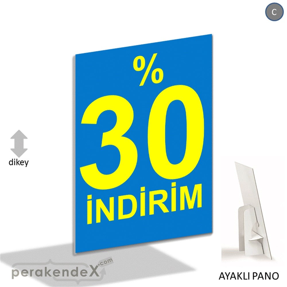 yüzde 30 indirim AYAKLI REKLAM PANOSU -dikdörtgen,tek yön baskı