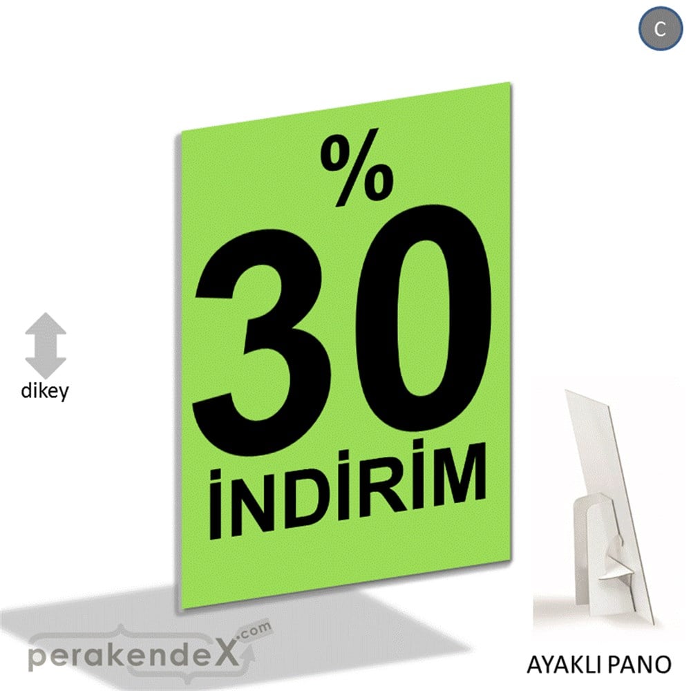 yüzde 30 indirim AYAKLI REKLAM PANOSU -dikdörtgen,tek yön baskı