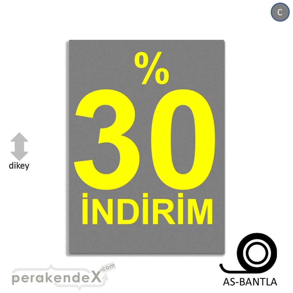 yüzde 30 indirim POSTERİ -dikdörtgen,tek yön baskı