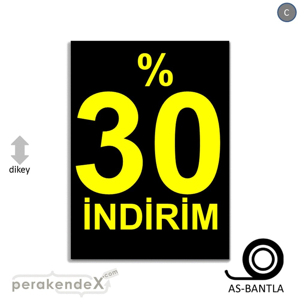yüzde 30 indirim POSTERİ -dikdörtgen,tek yön baskı