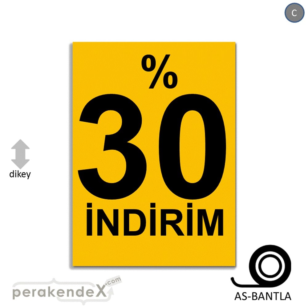 yüzde 30 indirim POSTERİ -dikdörtgen,tek yön baskı