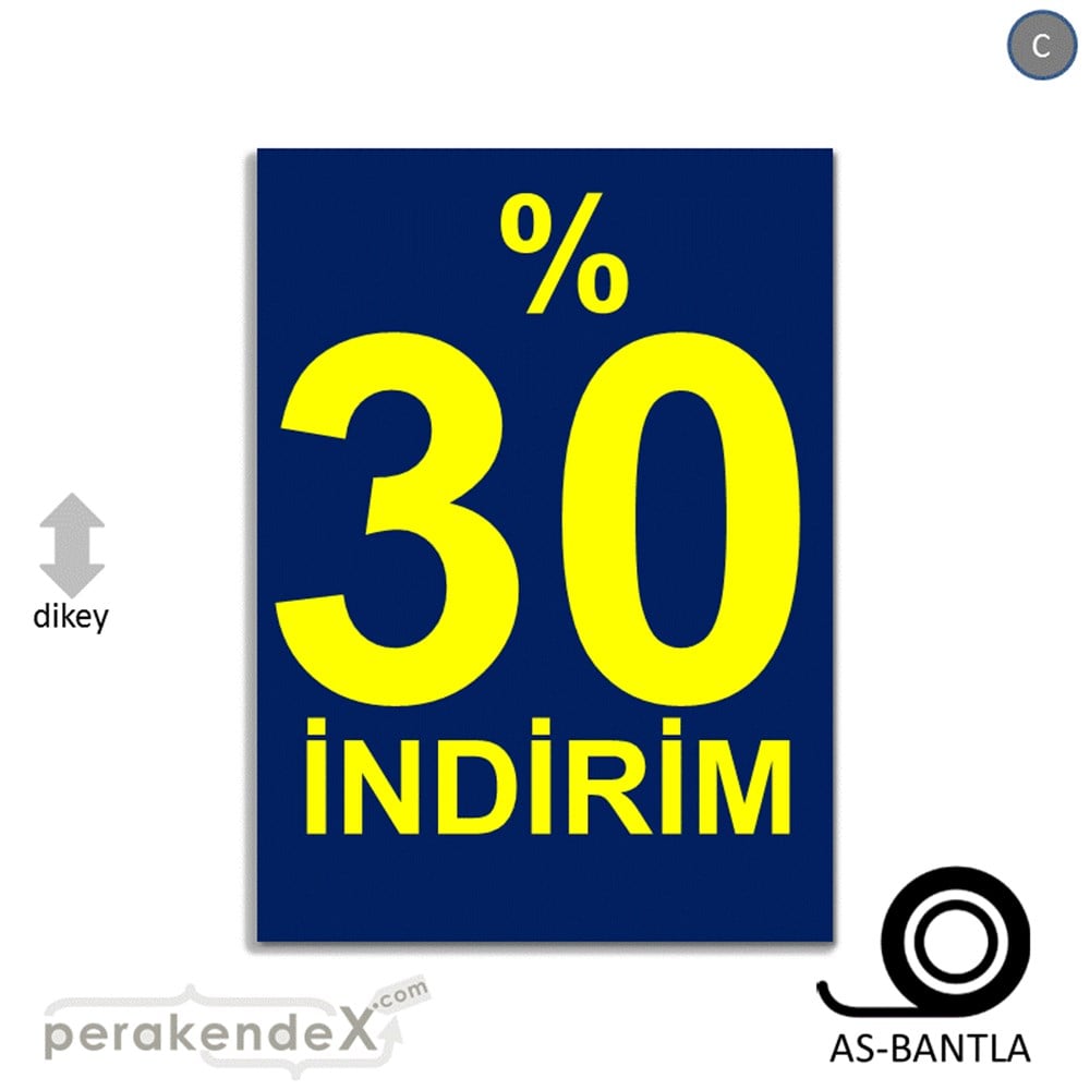 yüzde 30 indirim POSTERİ -dikdörtgen,tek yön baskı