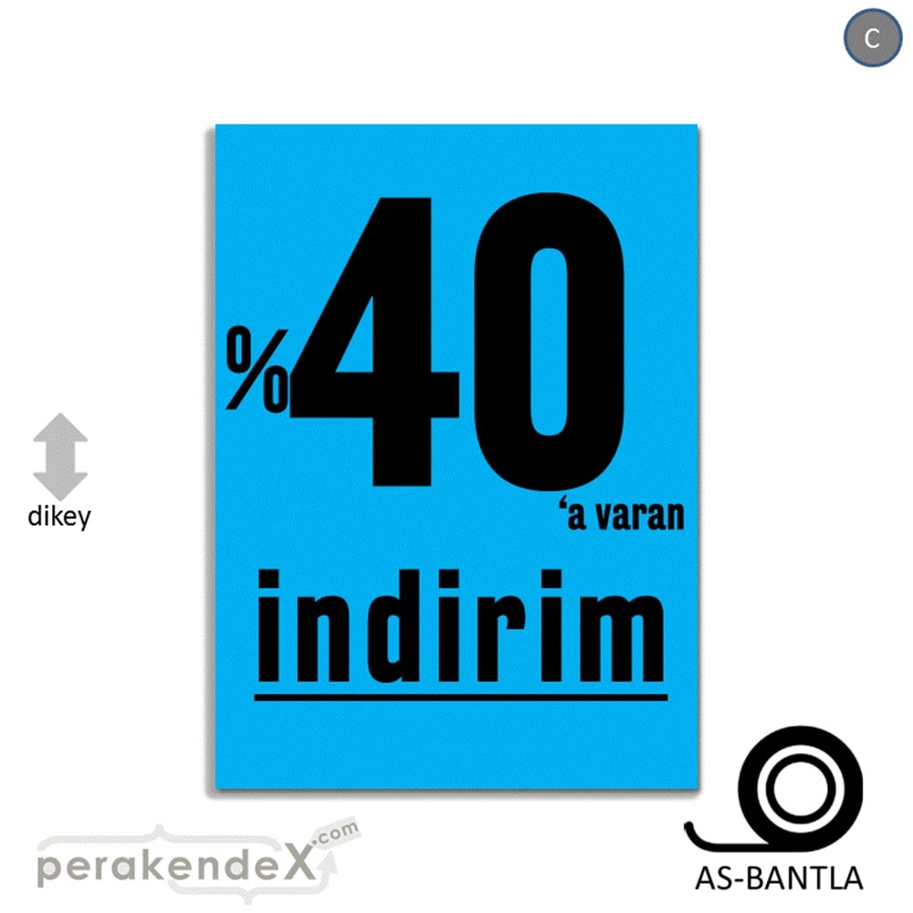 yüzde 40 a varan indirim POSTERİ -dikdörtgen,tek yön baskı