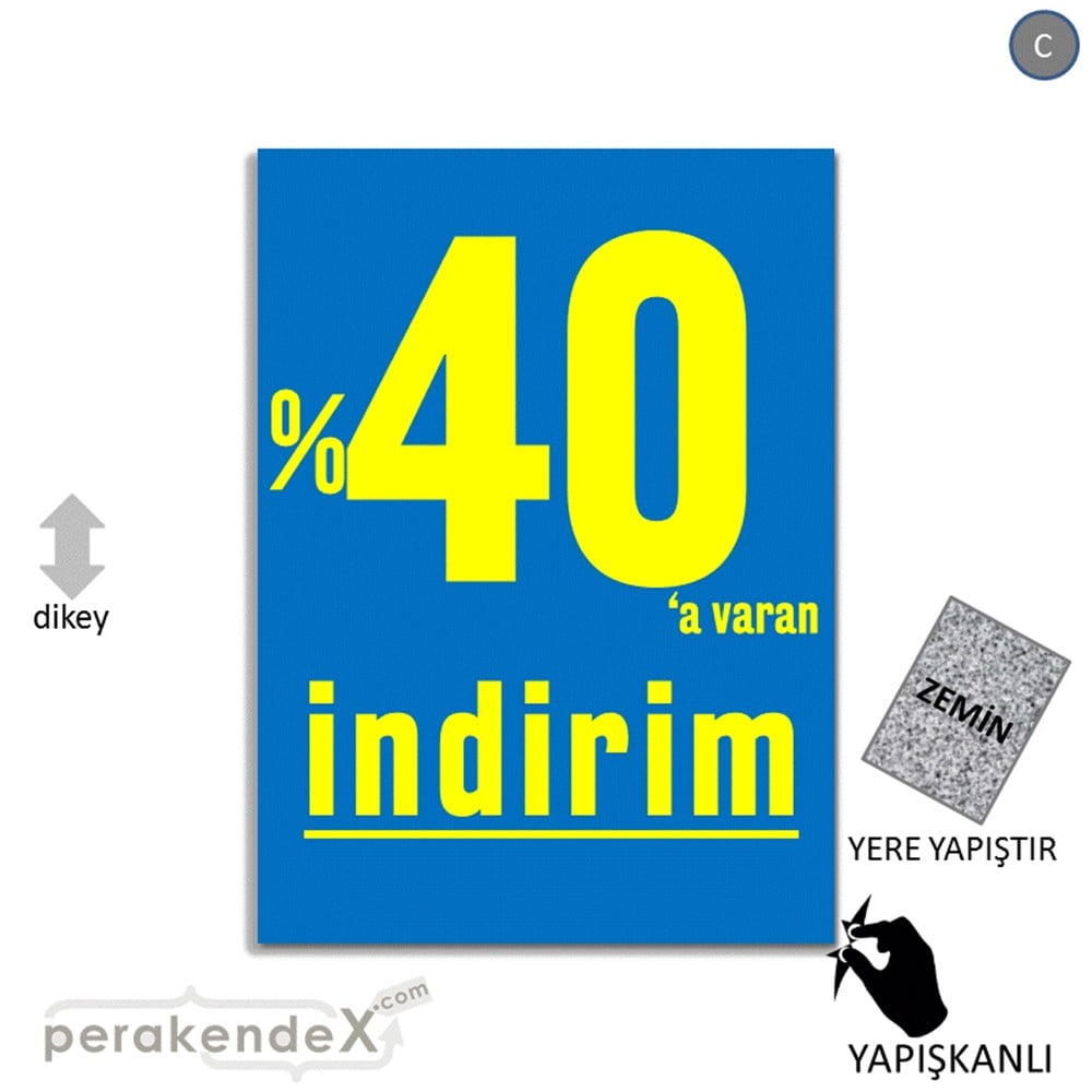 yüzde 40 a varan indirim YER ZEMİNE YAPIŞIR -dikdörtgen,tek yön baskı