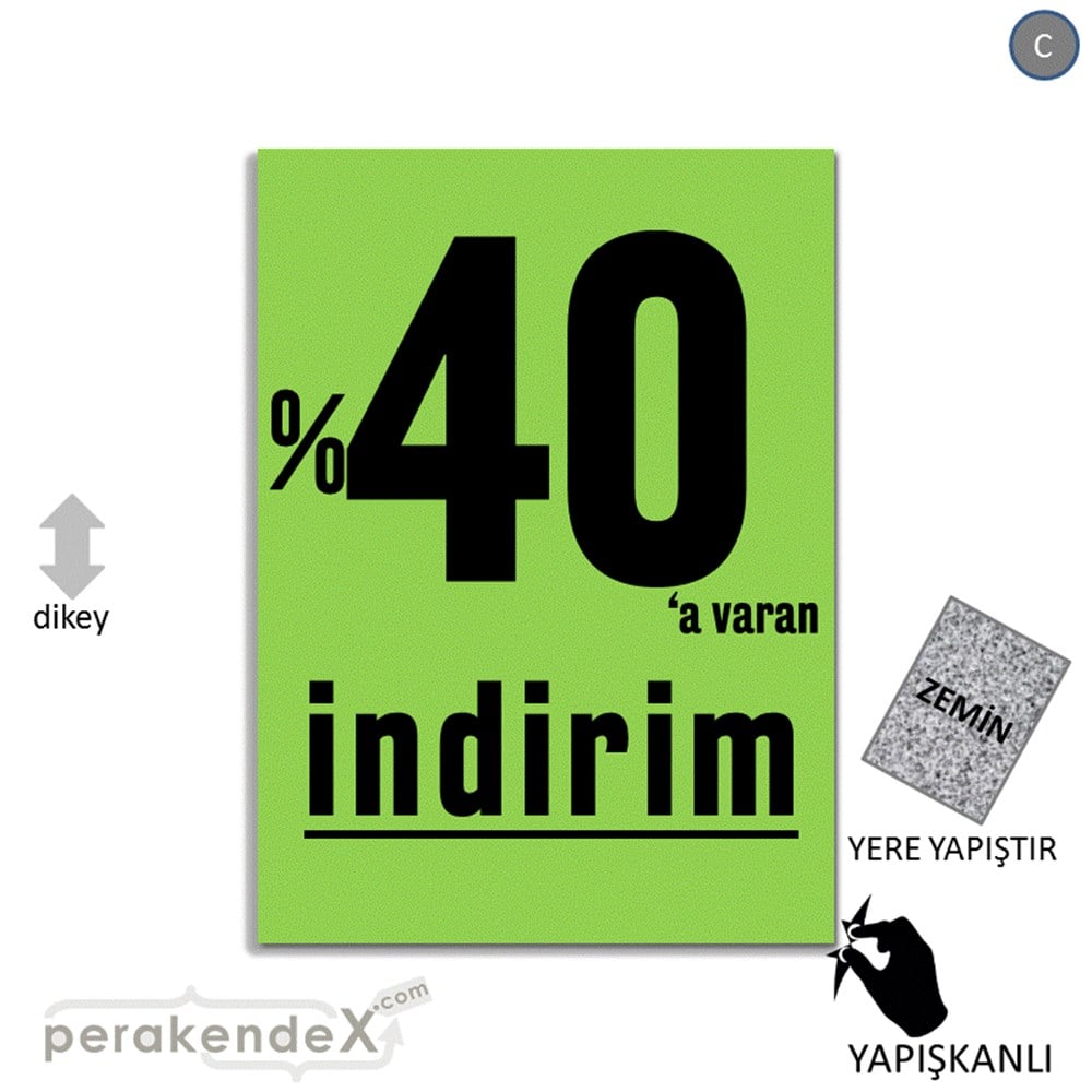 yüzde 40 a varan indirim YER ZEMİNE YAPIŞIR -dikdörtgen,tek yön baskı