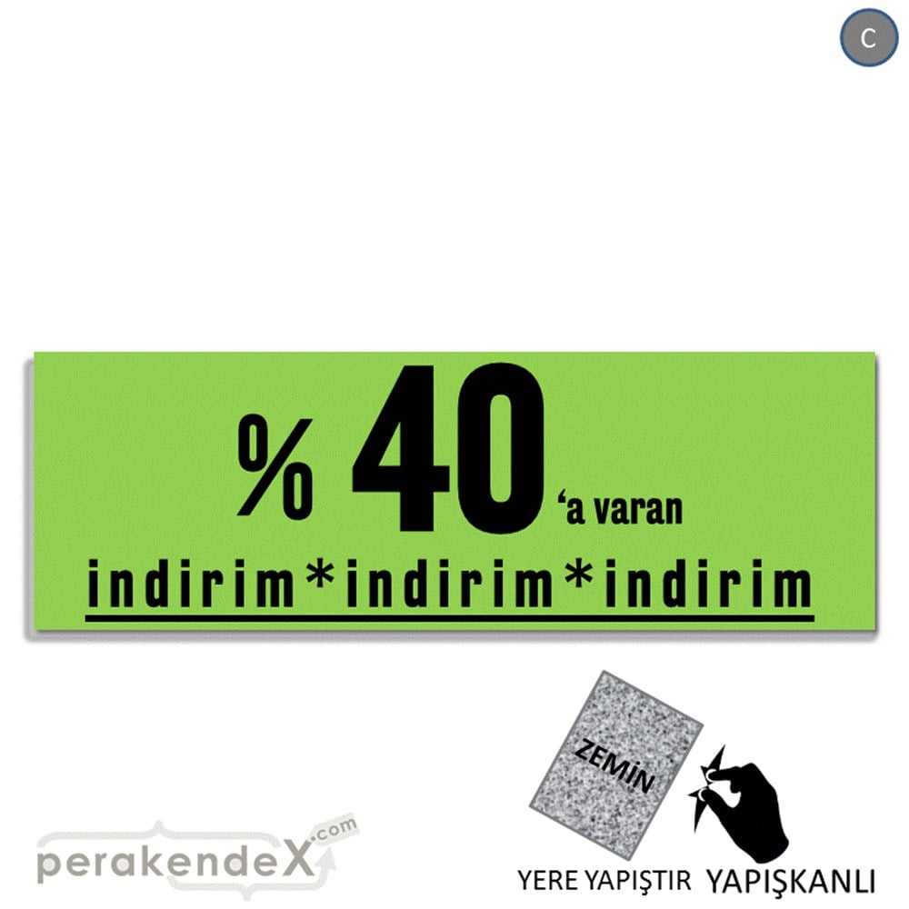 yüzde 40 a varan indirim YER ZEMİNE YAPIŞAN BANNER -dikdörtgen,tek yön baskı