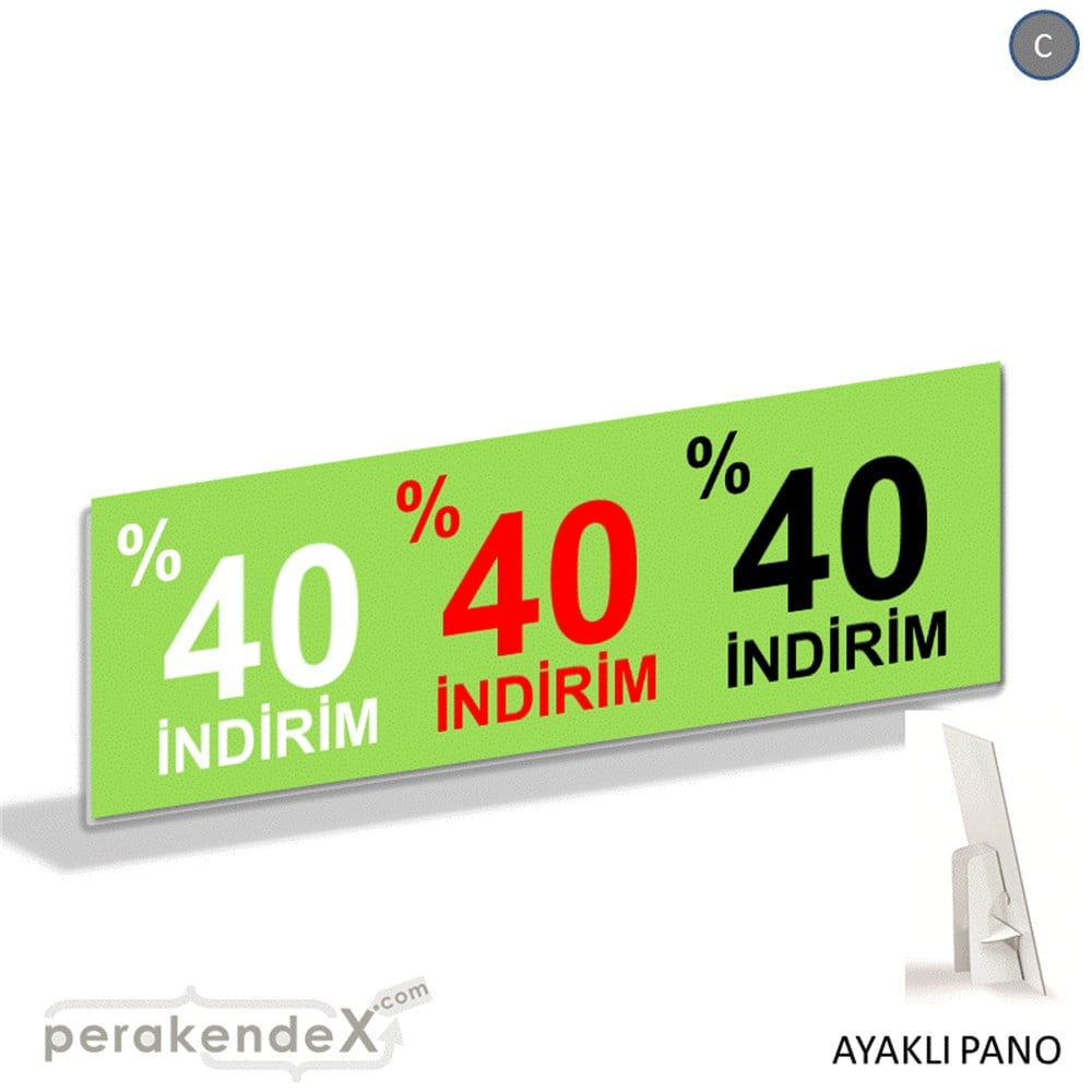 yüzde 40 indirim AYAKLI REKLAM BANNER -dikdörtgen,tek yön baskı