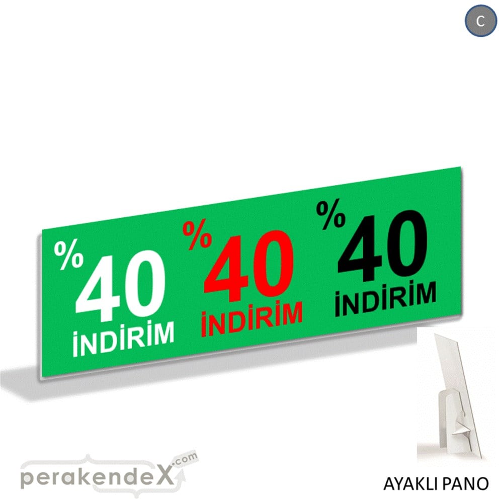 yüzde 40 indirim AYAKLI REKLAM BANNER -dikdörtgen,tek yön baskı