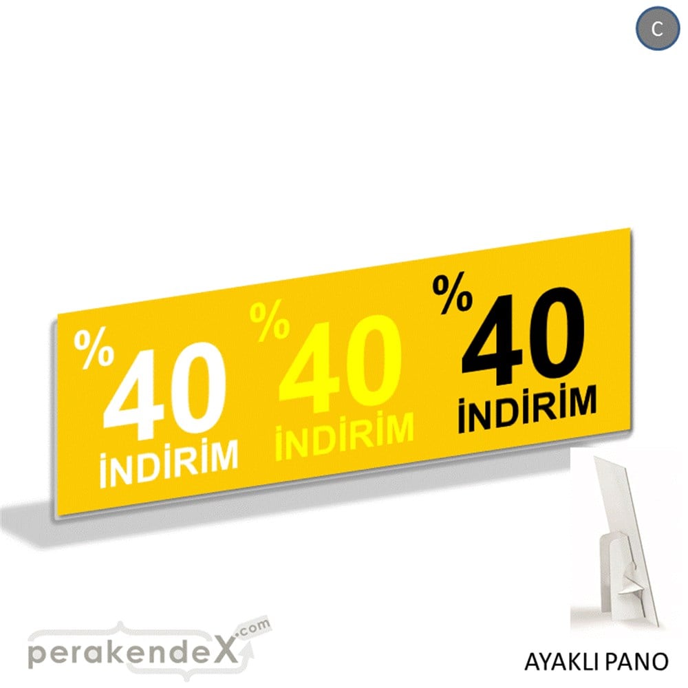 yüzde 40 indirim AYAKLI REKLAM BANNER -dikdörtgen,tek yön baskı