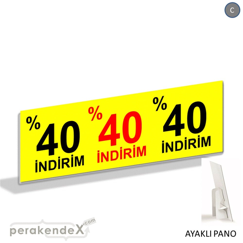 yüzde 40 indirim AYAKLI REKLAM BANNER -dikdörtgen,tek yön baskı