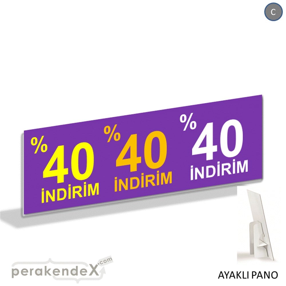 yüzde 40 indirim AYAKLI REKLAM BANNER -dikdörtgen,tek yön baskı