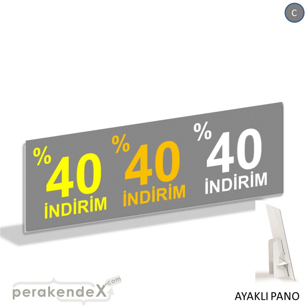 yüzde 40 indirim AYAKLI REKLAM BANNER -dikdörtgen,tek yön baskı