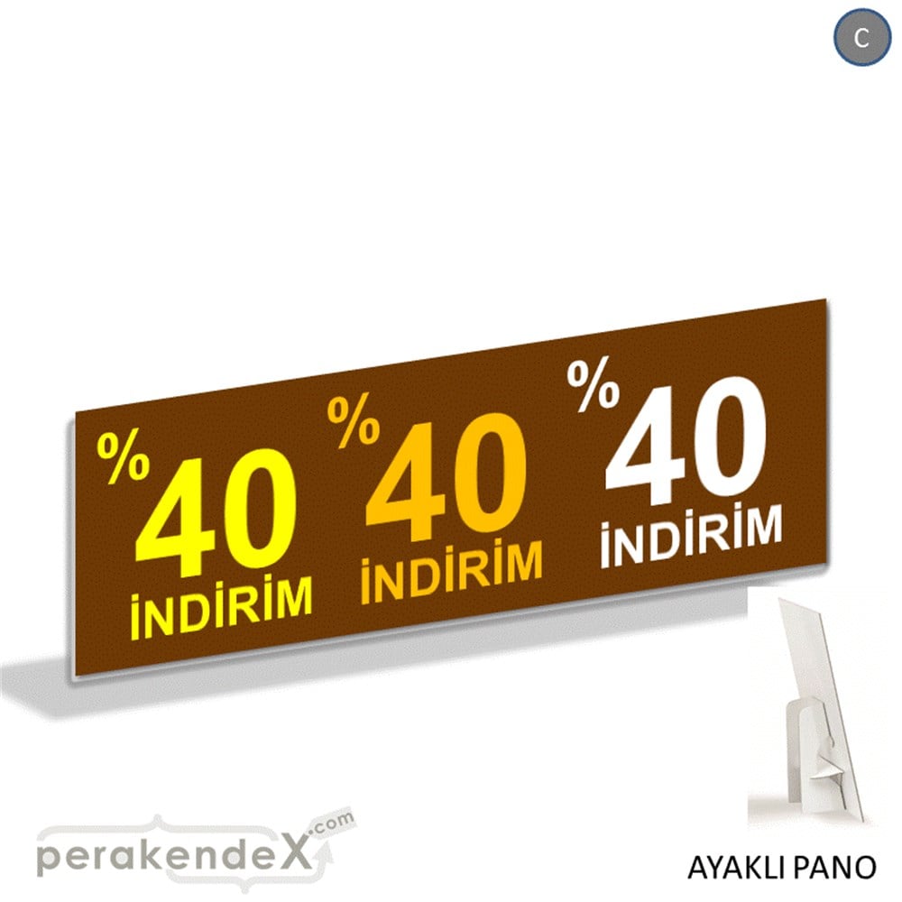 yüzde 40 indirim AYAKLI REKLAM BANNER -dikdörtgen,tek yön baskı