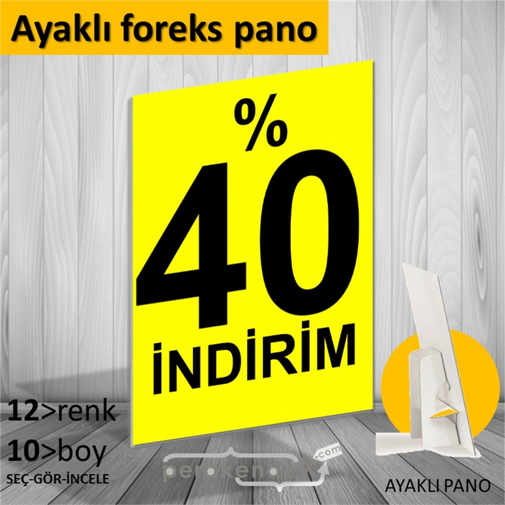 yüzde 40 indirim AYAKLI REKLAM PANOSU -dikdörtgen,tek yön baskı