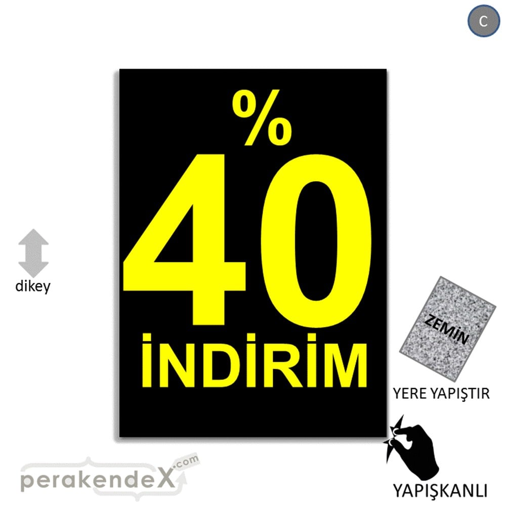 yüzde 40 indirim YER ZEMİNE YAPIŞIR -dikdörtgen,tek yön baskı