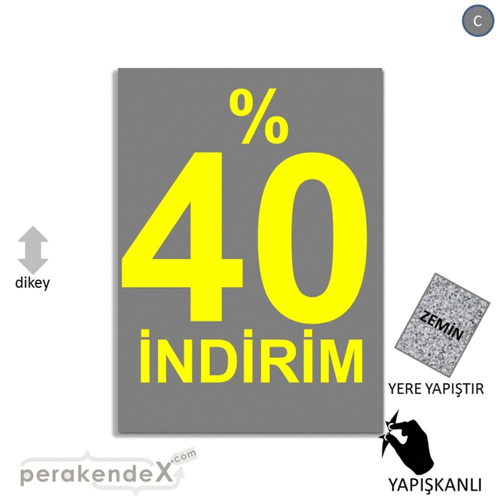 yüzde 40 indirim YER ZEMİNE YAPIŞIR -dikdörtgen,tek yön baskı