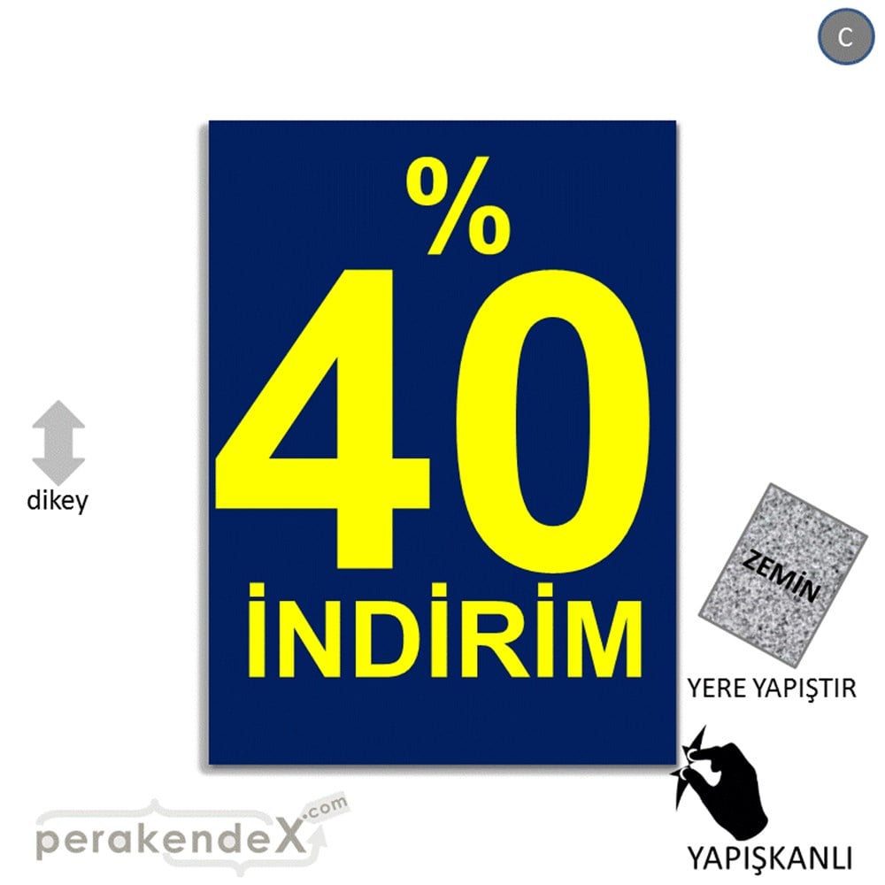 yüzde 40 indirim YER ZEMİNE YAPIŞIR -dikdörtgen,tek yön baskı