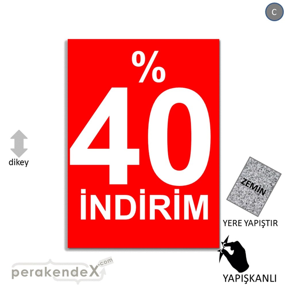 yüzde 40 indirim YER ZEMİNE YAPIŞIR -dikdörtgen,tek yön baskı