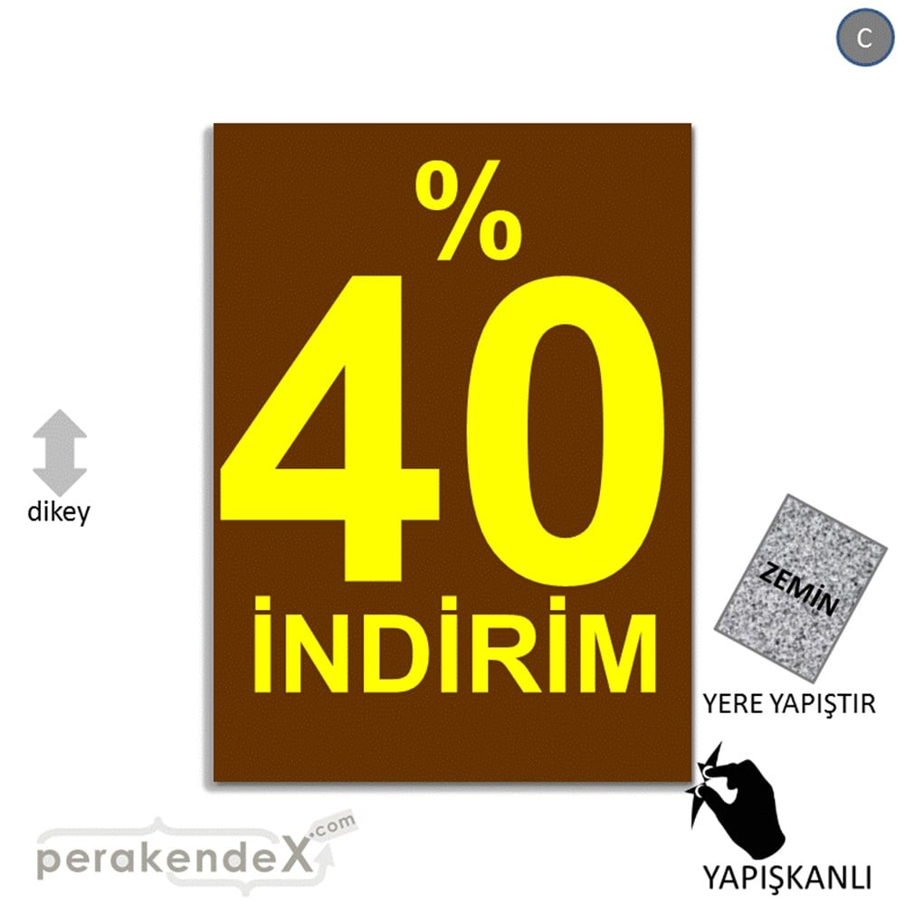 yüzde 40 indirim YER ZEMİNE YAPIŞIR -dikdörtgen,tek yön baskı