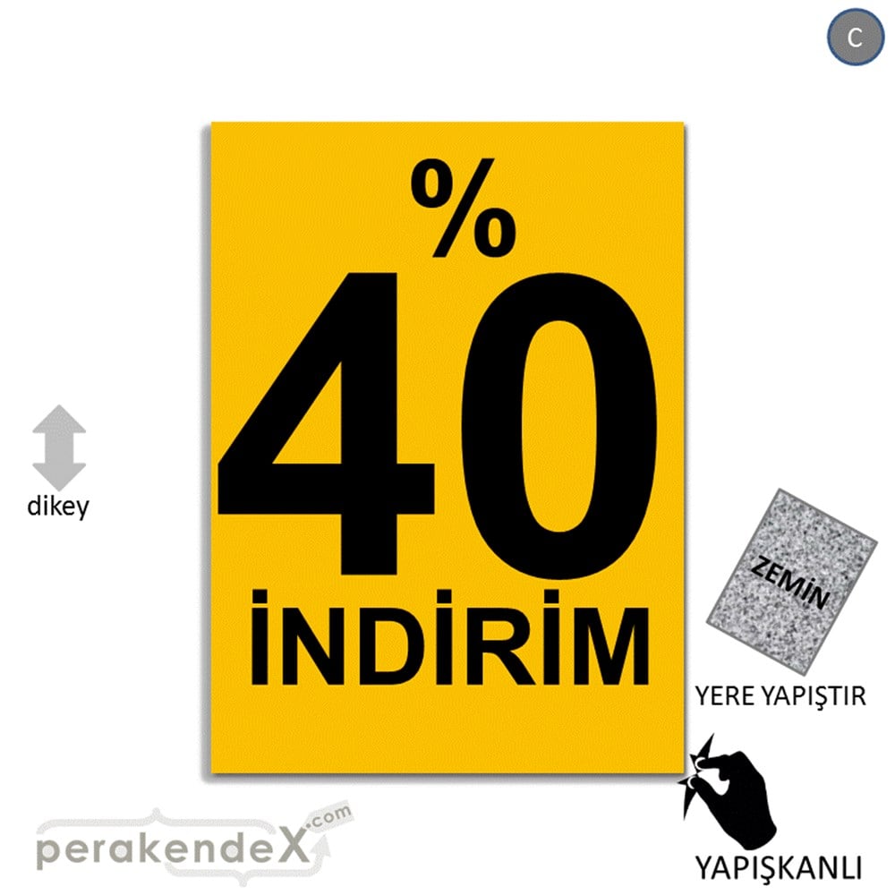 yüzde 40 indirim YER ZEMİNE YAPIŞIR -dikdörtgen,tek yön baskı