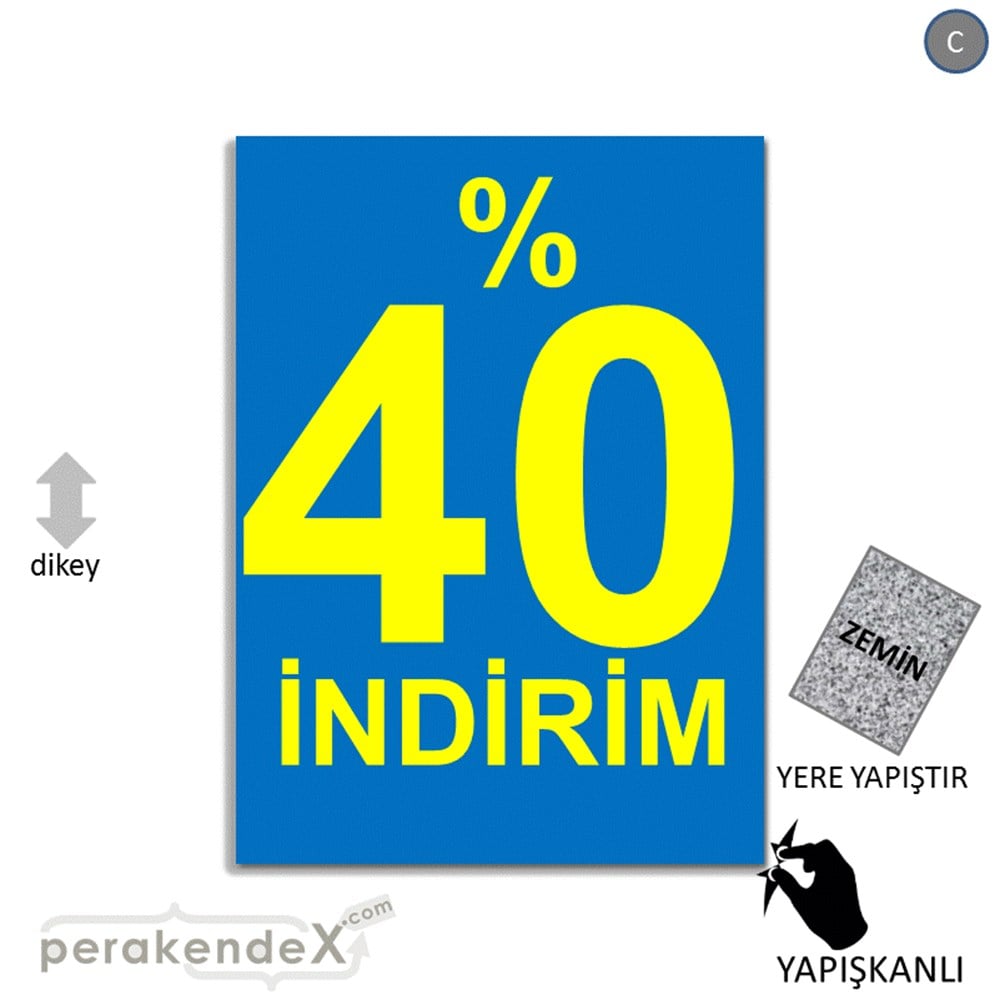 yüzde 40 indirim YER ZEMİNE YAPIŞIR -dikdörtgen,tek yön baskı