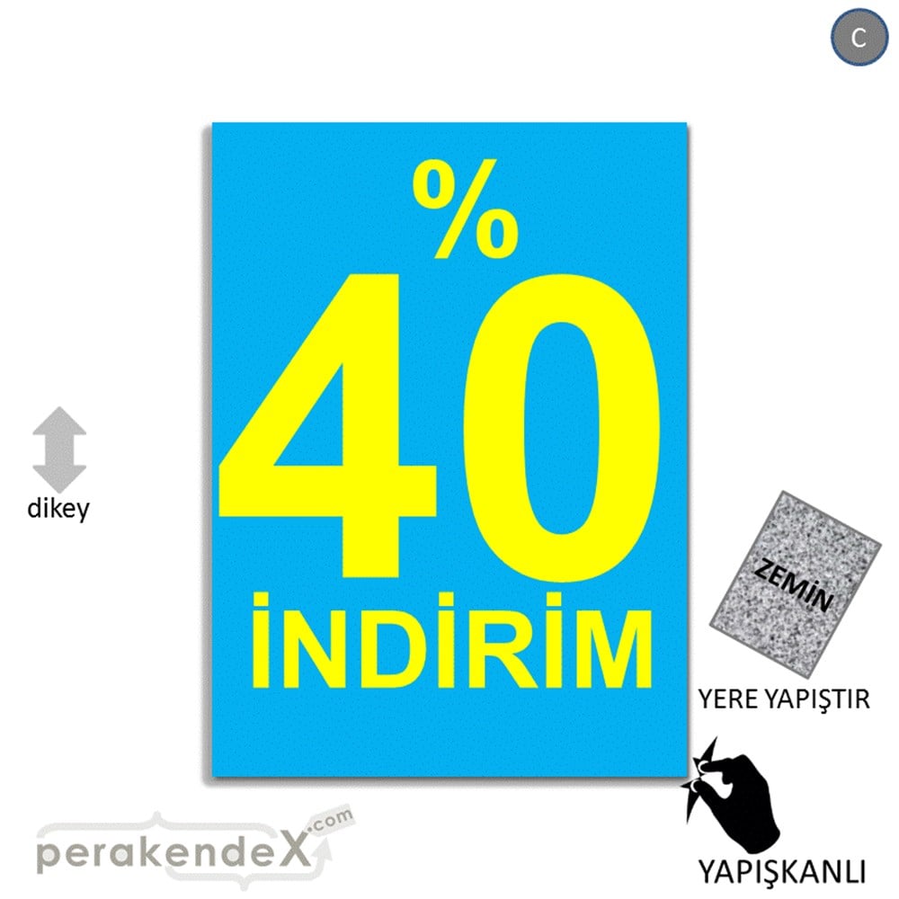 yüzde 40 indirim YER ZEMİNE YAPIŞIR -dikdörtgen,tek yön baskı