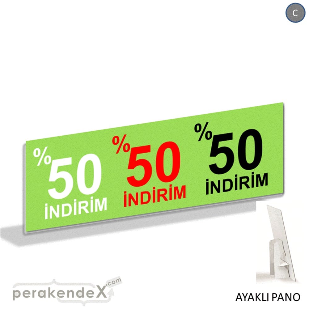 yüzde 50 indirim AYAKLI REKLAM BANNER -dikdörtgen,tek yön baskı