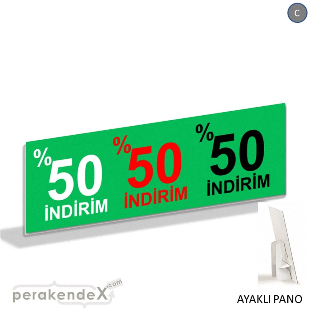 yüzde 50 indirim AYAKLI REKLAM BANNER -dikdörtgen,tek yön baskı