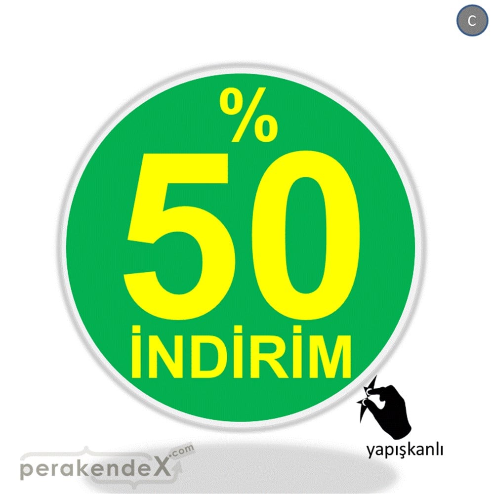 yüzde 50 indirim CAMA YAPIŞAN FOLYO -oval,tek yön baskı