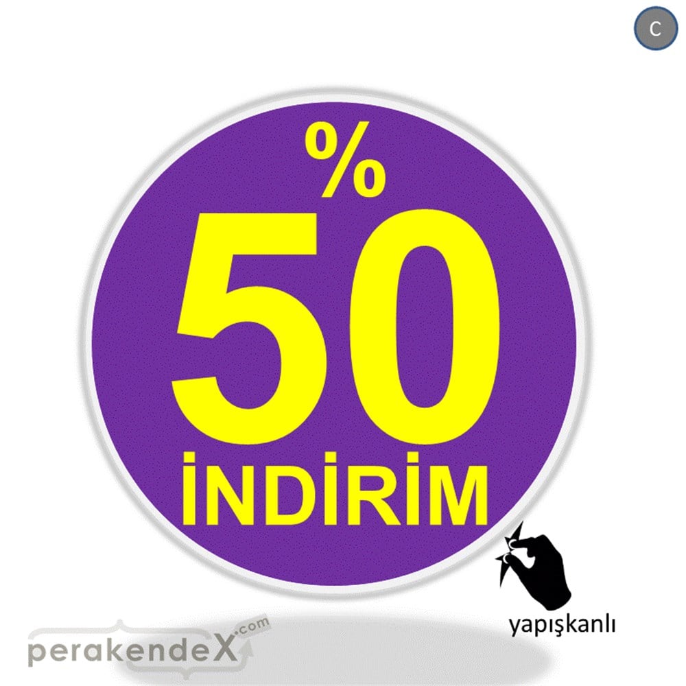 yüzde 50 indirim CAMA YAPIŞAN FOLYO -oval,tek yön baskı