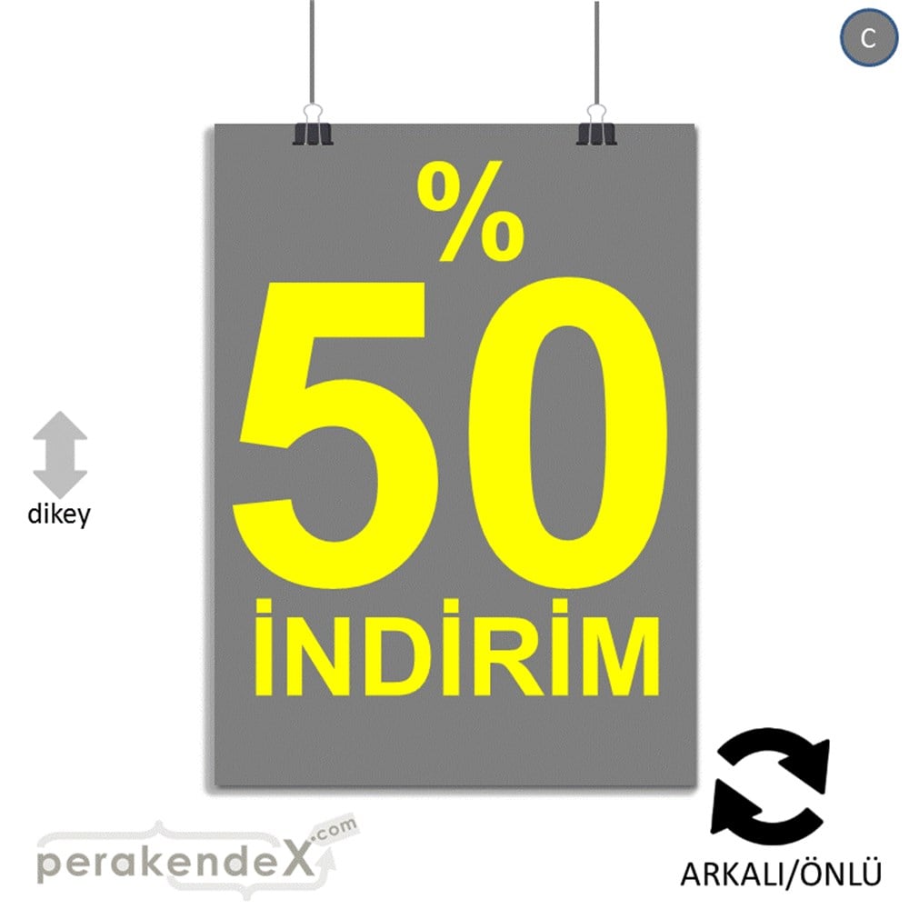 yüzde 50 indirim POSTERİ -dikdörtgen,çift yön baskı