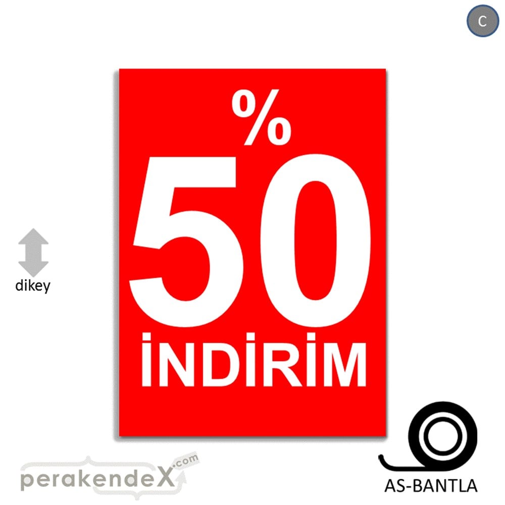 yüzde 50 indirim POSTERİ -dikdörtgen,tek yön baskı