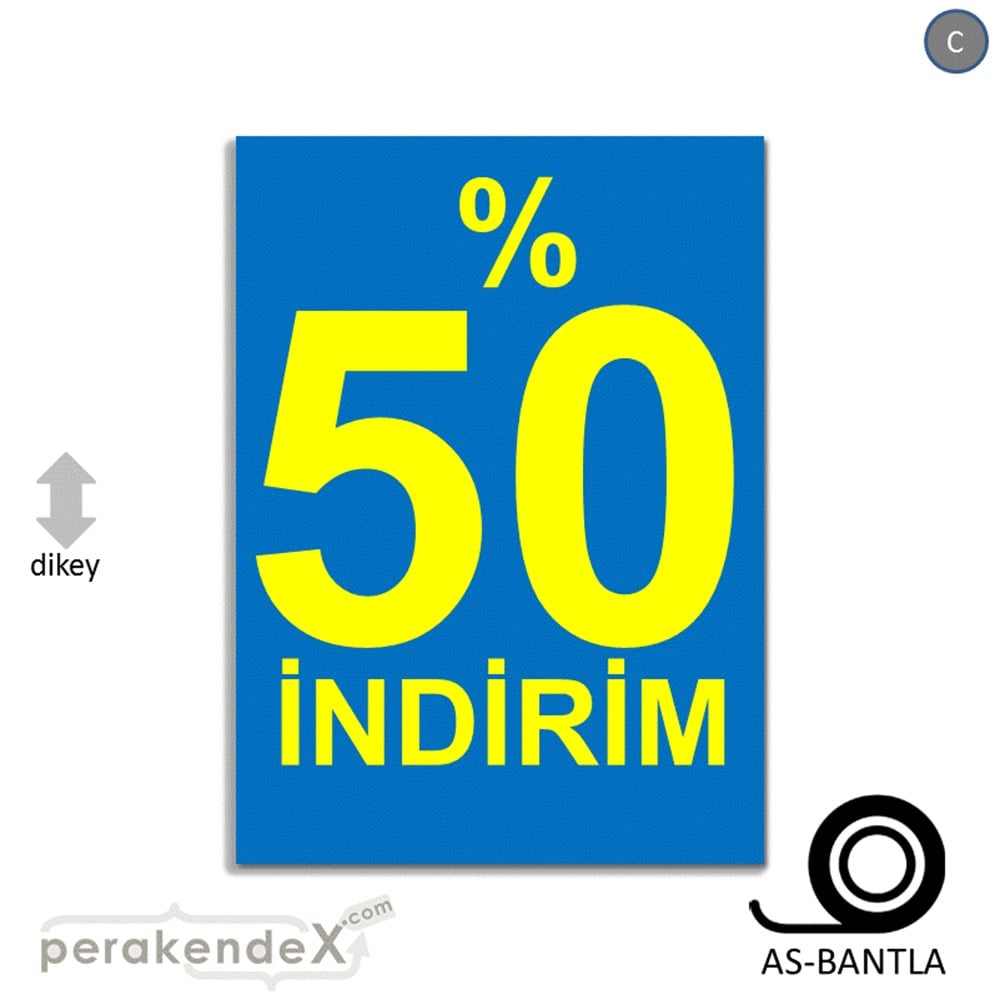 yüzde 50 indirim POSTERİ -dikdörtgen,tek yön baskı