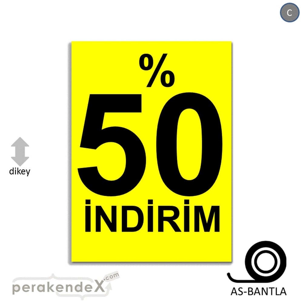 yüzde 50 indirim POSTERİ -dikdörtgen,tek yön baskı
