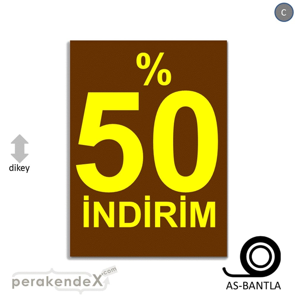yüzde 50 indirim POSTERİ -dikdörtgen,tek yön baskı