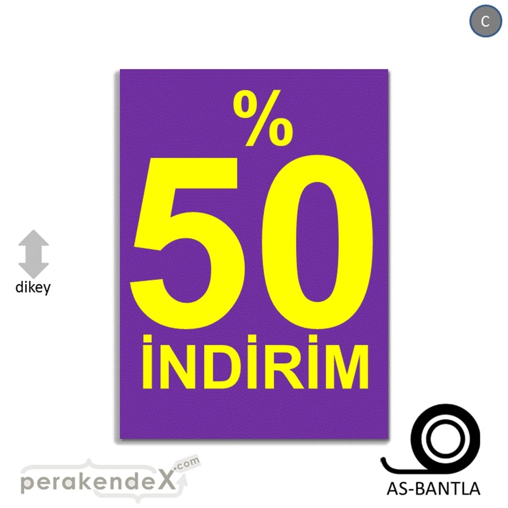 yüzde 50 indirim POSTERİ -dikdörtgen,tek yön baskı