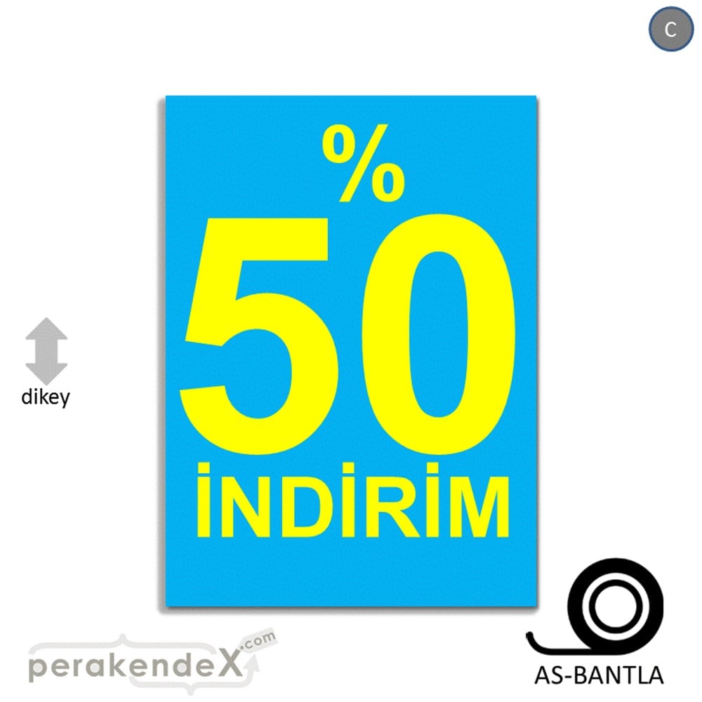 yüzde 50 indirim POSTERİ -dikdörtgen,tek yön baskı