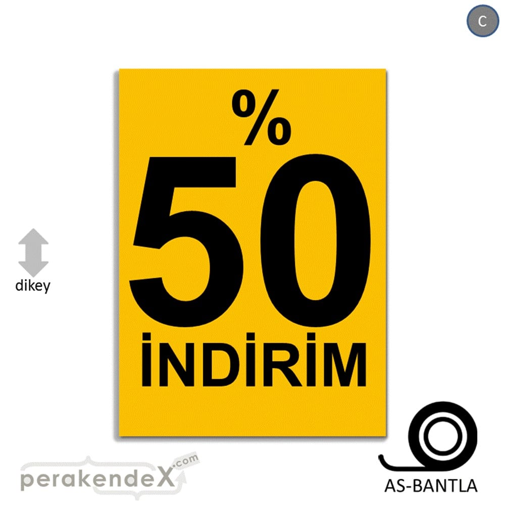 yüzde 50 indirim POSTERİ -dikdörtgen,tek yön baskı