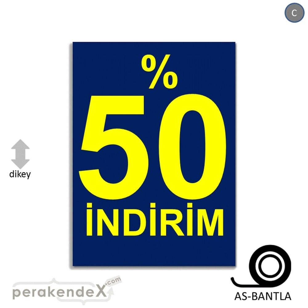 yüzde 50 indirim POSTERİ -dikdörtgen,tek yön baskı
