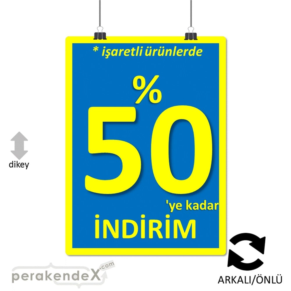 yüzde 50 ye varan indirim POSTERİ -dikdörtgen,çift yön baskı