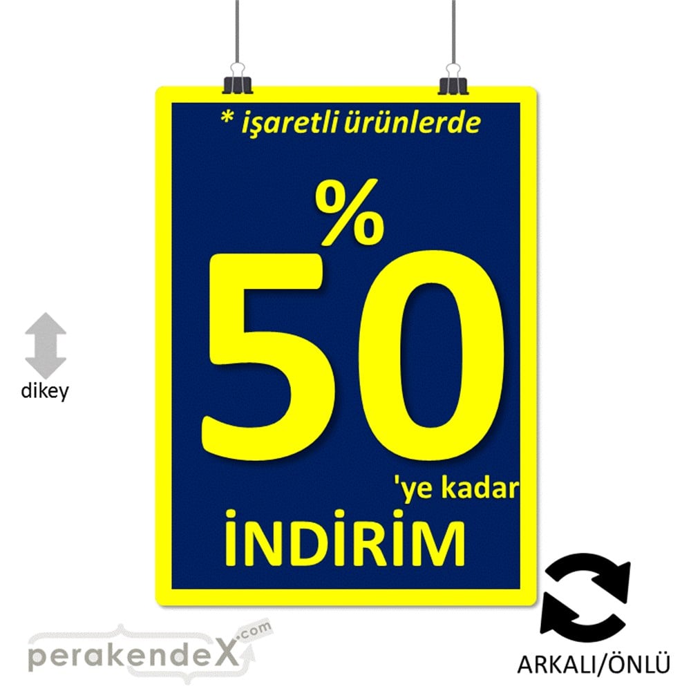 yüzde 50 ye varan indirim POSTERİ -dikdörtgen,çift yön baskı