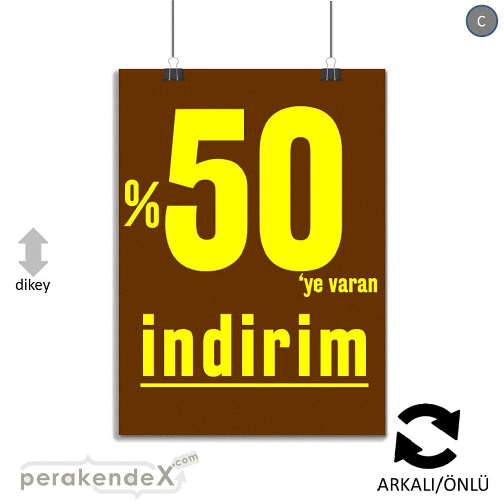 yüzde 50 ye varan indirim SERT PLASTİK POSTER -dikdörtgen,çift yön baskı