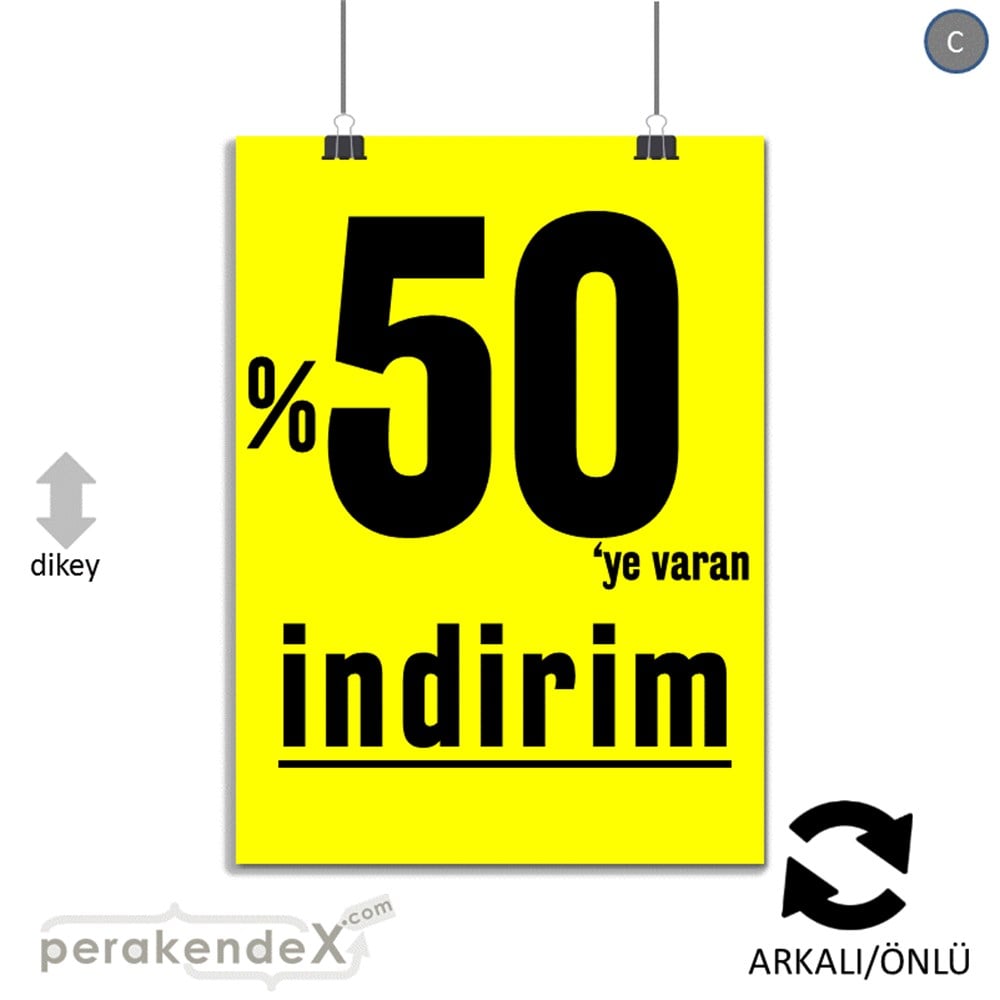 yüzde 50 ye varan indirim SERT PLASTİK POSTER -dikdörtgen,çift yön baskı